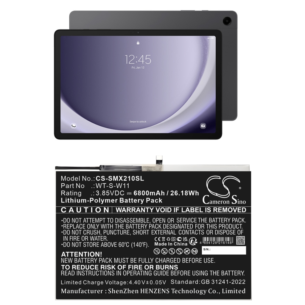 Tablette Batterie Samsung CS-SMX210SL