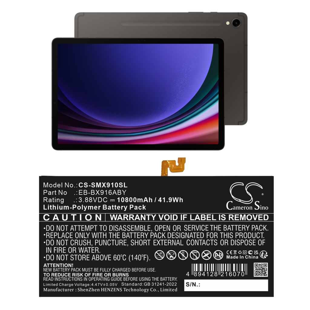 Tablette Batterie Samsung CS-SMX910SL
