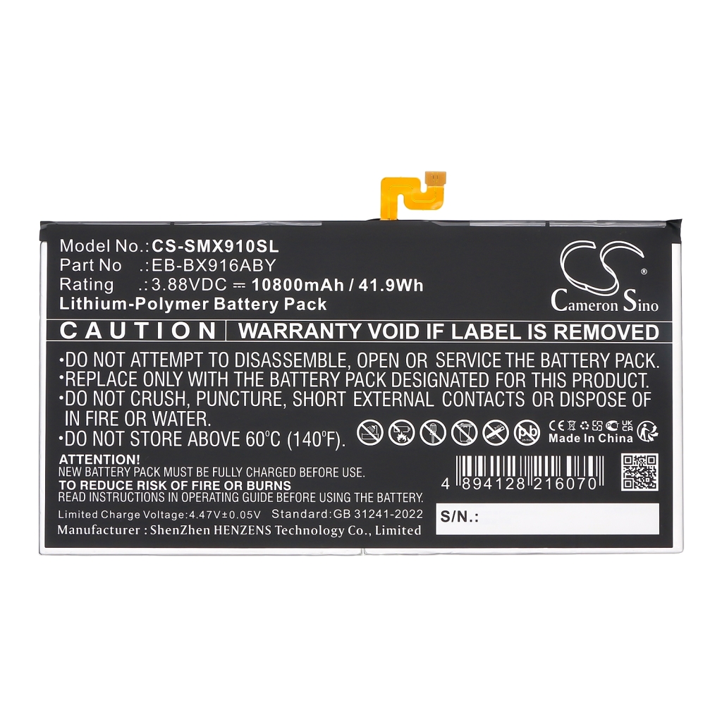 Tablette Batterie Samsung CS-SMX910SL