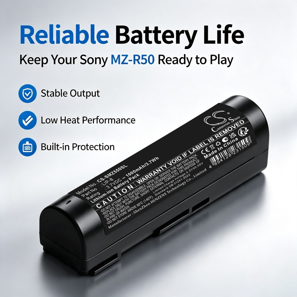 Batteries compatible avec Sony MZ-R50 MZ-R50 CS-SMZ550SL