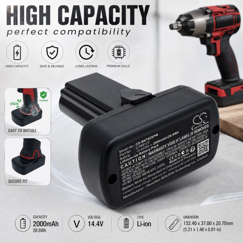 Batteries compatible avec Snap-On CT725 CT725 CS-SNT825PW