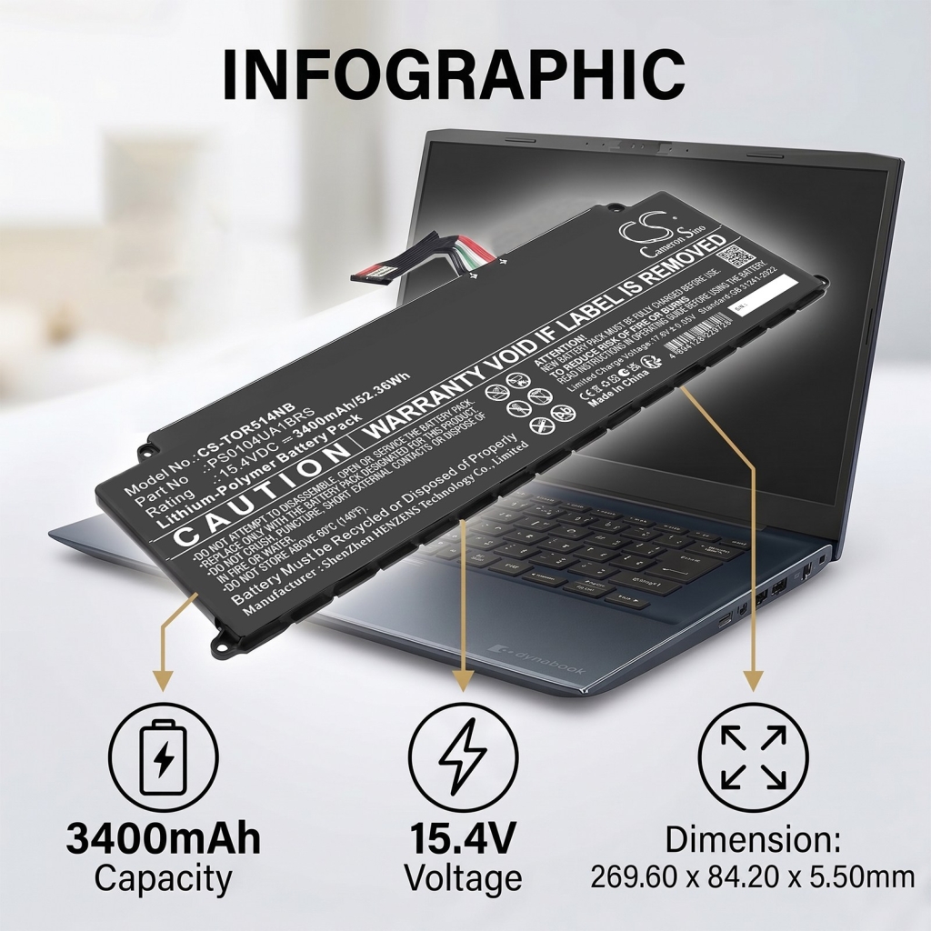 Batterie compatible avec Toshiba CS-TOR514NB