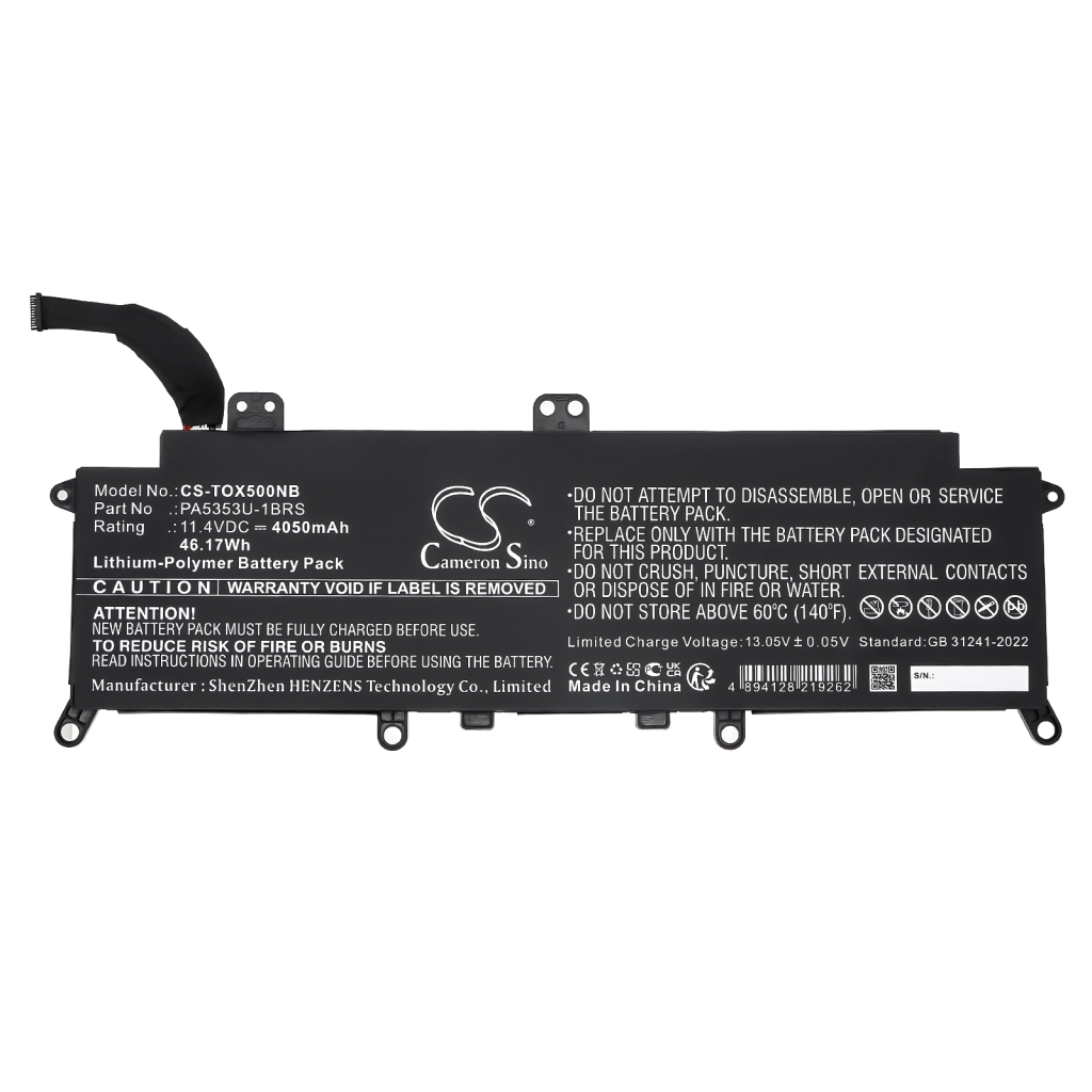 Batterie pour ordinateur portable Toshiba CS-TOX500NB