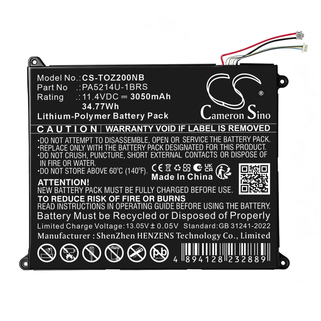 Batteries compatible avec Toshiba Portege WT20-B WT20-B-106 Z20T-B CS-TOZ200NB