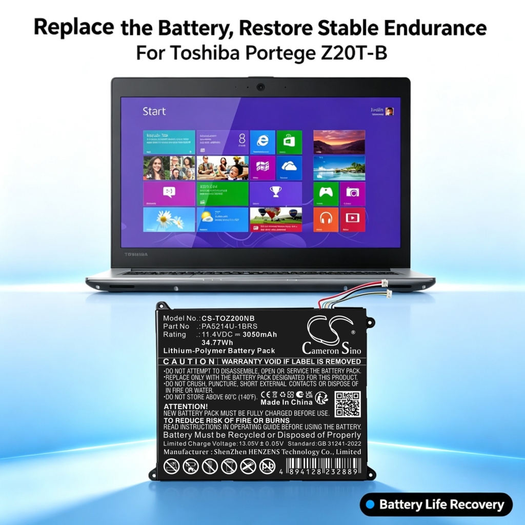 Batteries compatible avec Toshiba Portege WT20-B WT20-B-106 Z20T-B CS-TOZ200NB