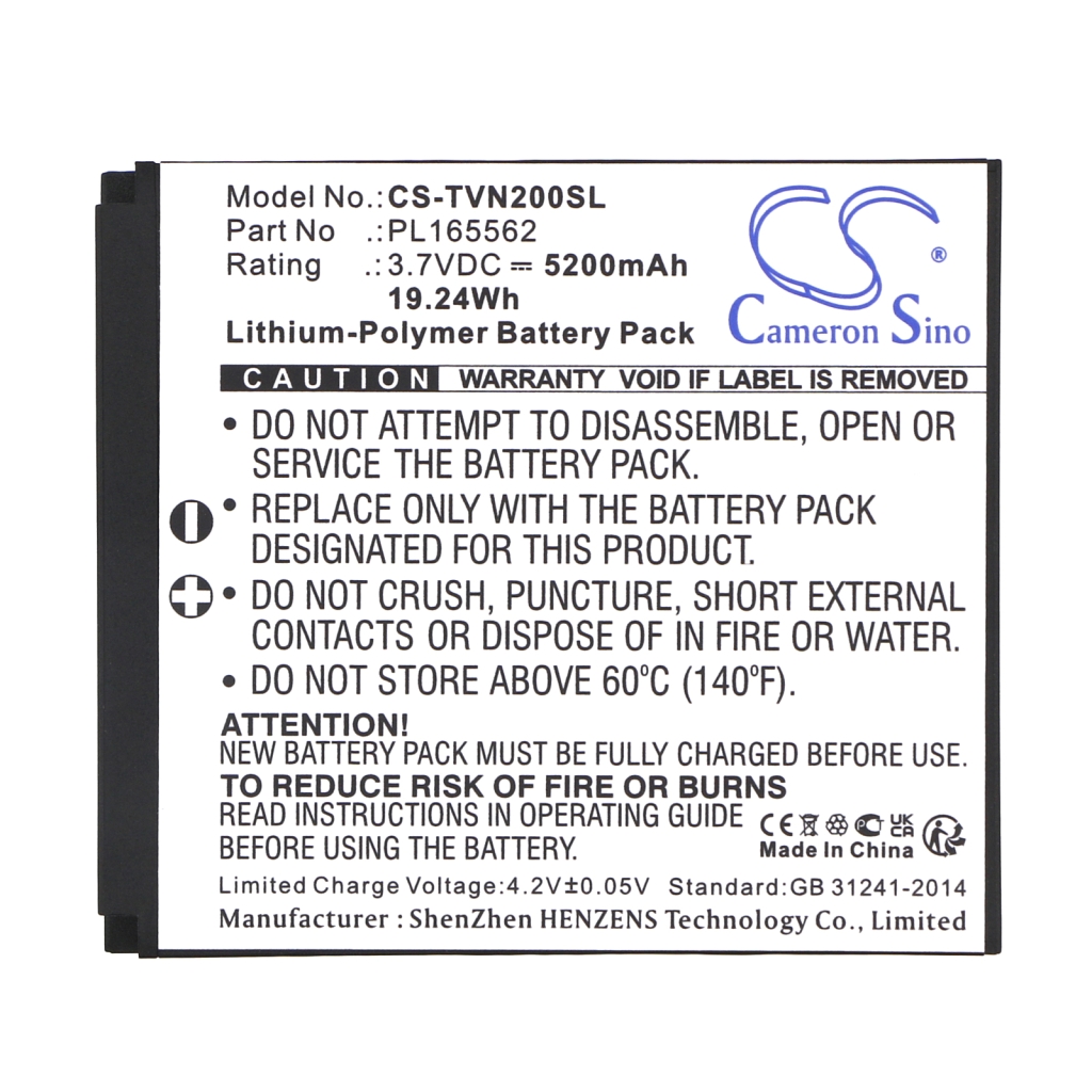 Remplacement de batterie compatible pour TwoNav PL165562