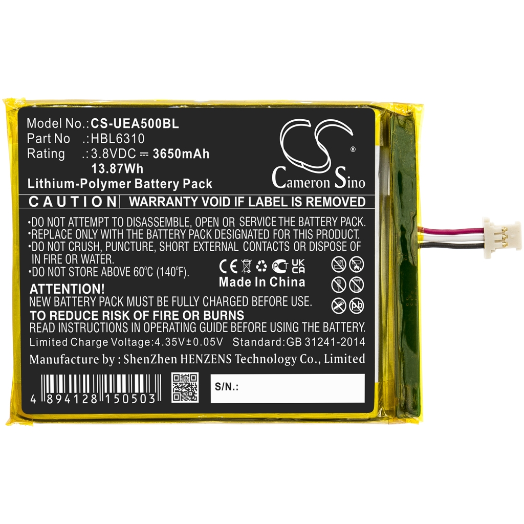 Remplacement de batterie compatible pour Unitech HBL6310
