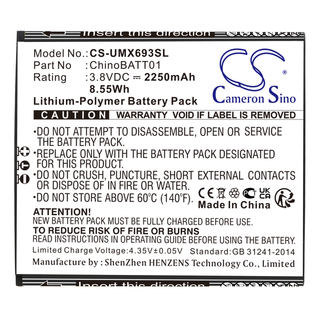 Batterie de téléphone portable Umx CS-UMX693SL