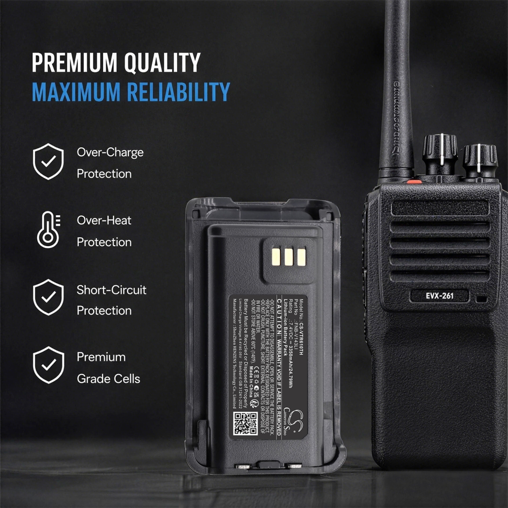 Batterie compatible avec Bearcom Vertex standard CS-VTR610TH