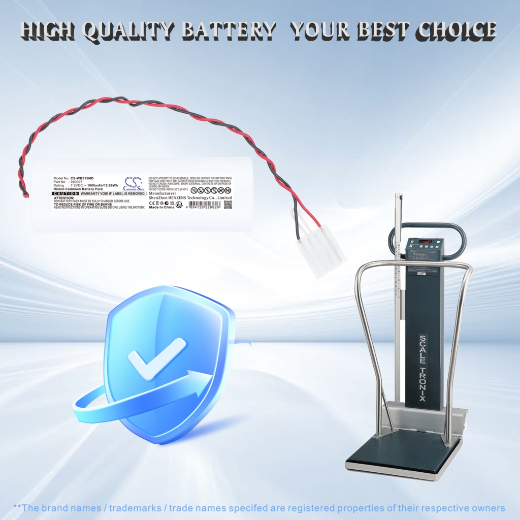 Batterie compatible avec Welch-Allyn CS-WB515MD