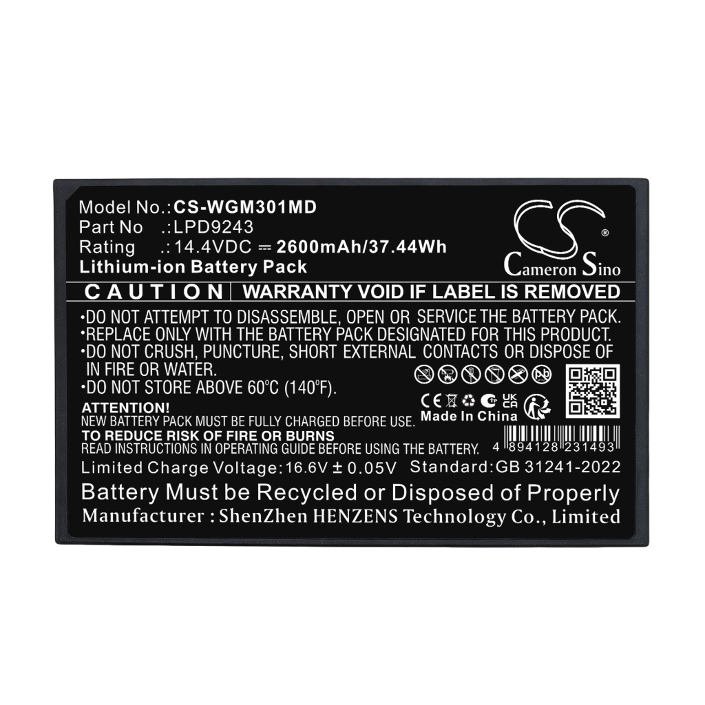 Batteries compatible avec WEGO M3000P M3000P CS-WGM301MD