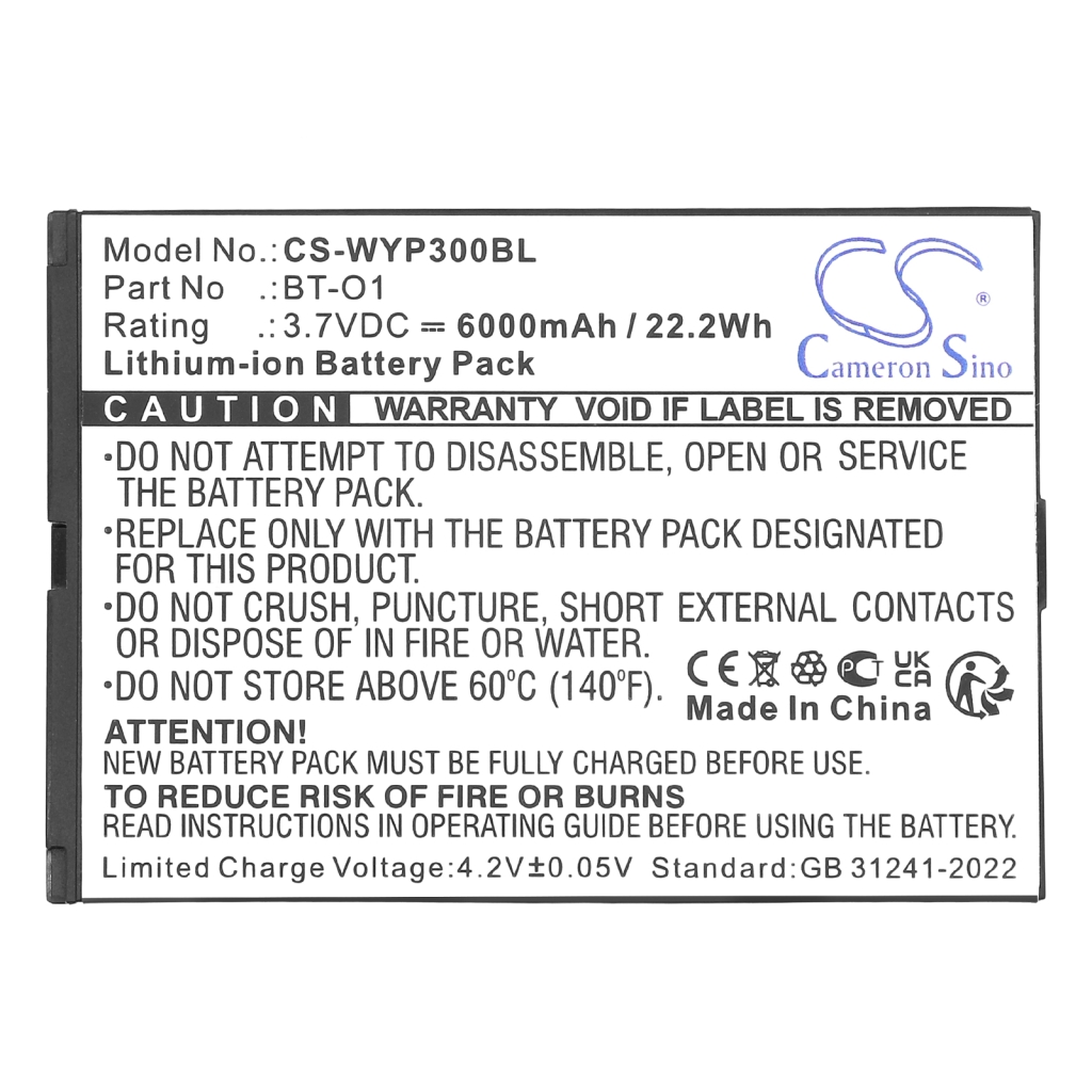 BarCode, Scanner Battery Wiseasy CS-WYP300BL