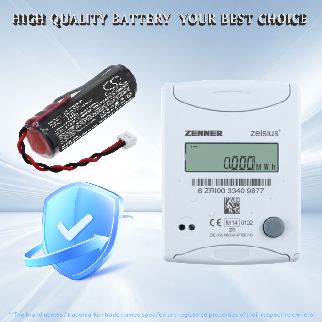 Battery compatible with Zenner CS-ZNM500SL