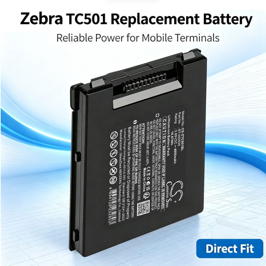 Batteries compatible avec Zebra TC501 TC501 CS-ZTC501BL