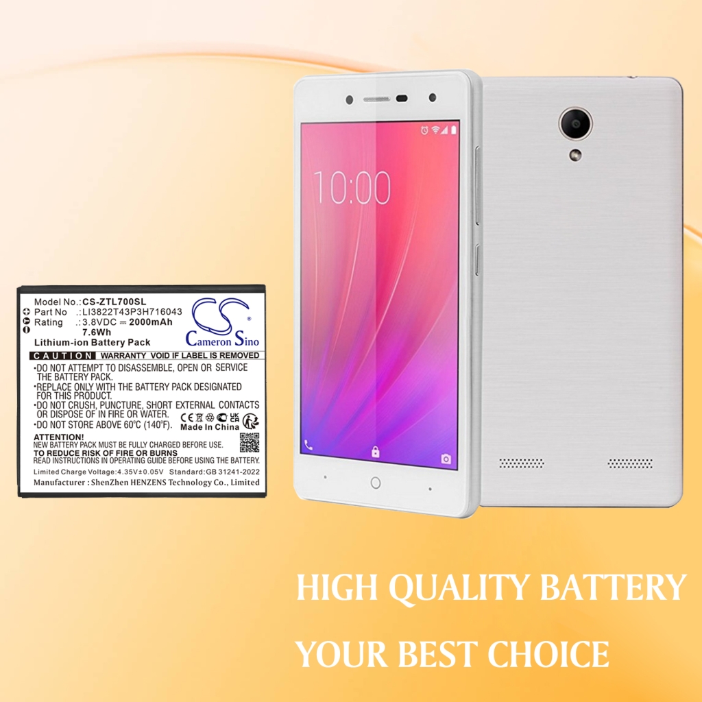 Battery Replaces LI3822T43P3H716043