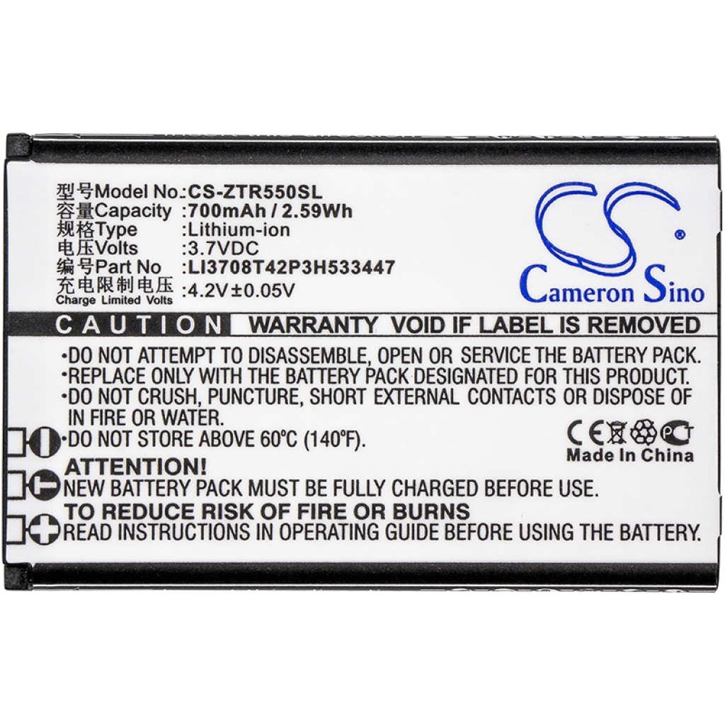 Batterie de téléphone portable ZTE CS-ZTR550SL