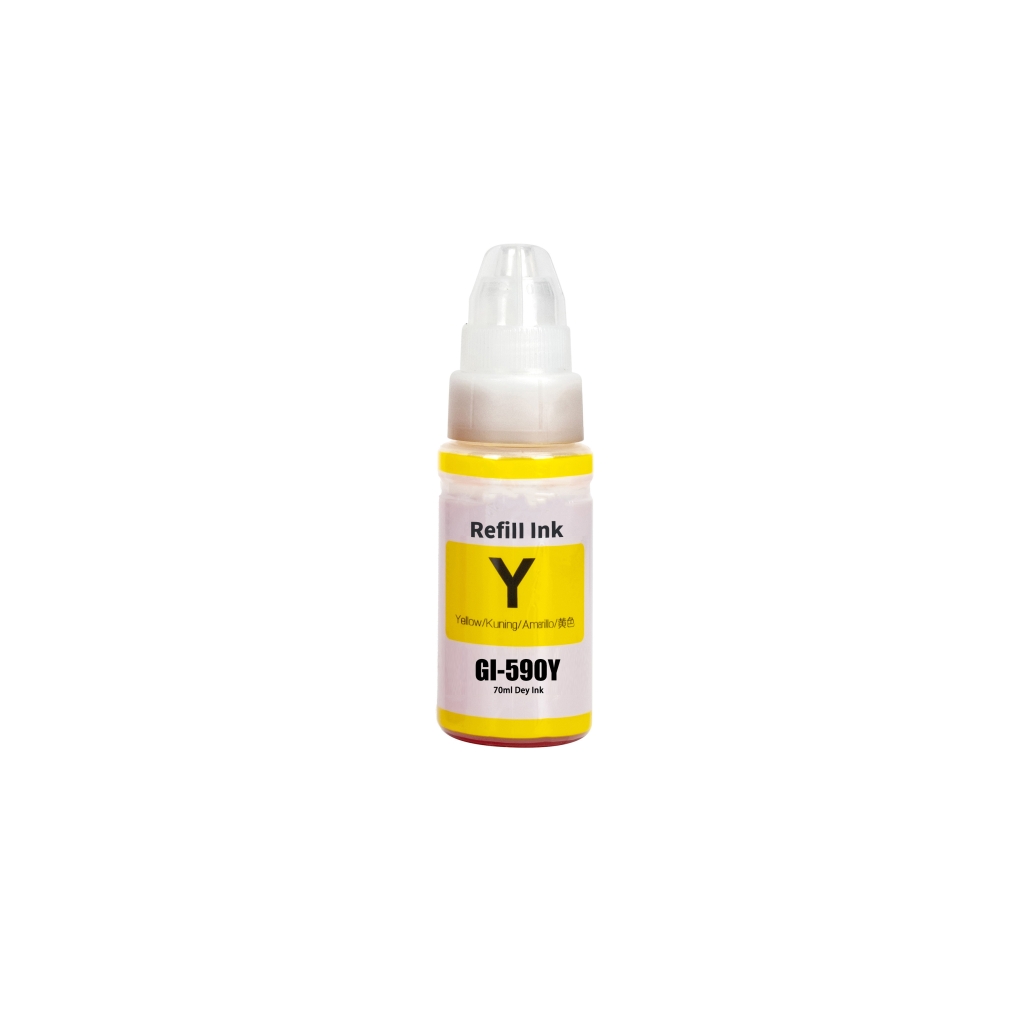 Compatible avec Canon GI-590 Y / 70ml Encre Jaune (Encre d'impression)