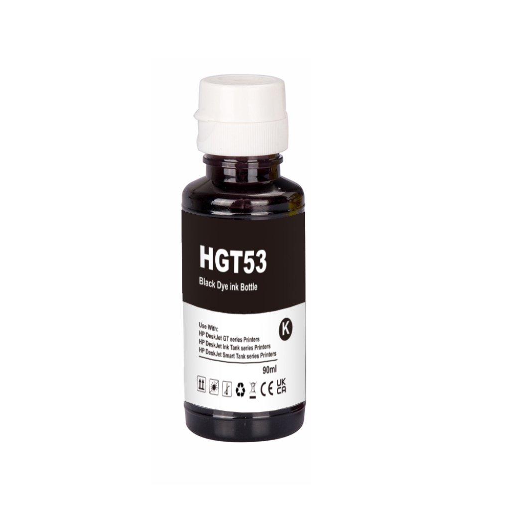 Compatible avec HP GT53BK / 90ml Encre Noir (Encre d'impression)