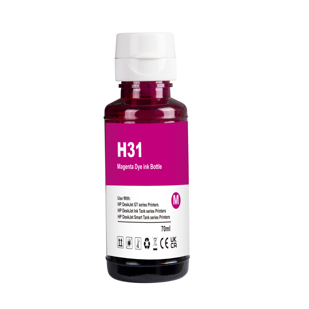 Compatible avec HP 31 / 70ml Encre Magenta (Encre d'impression)